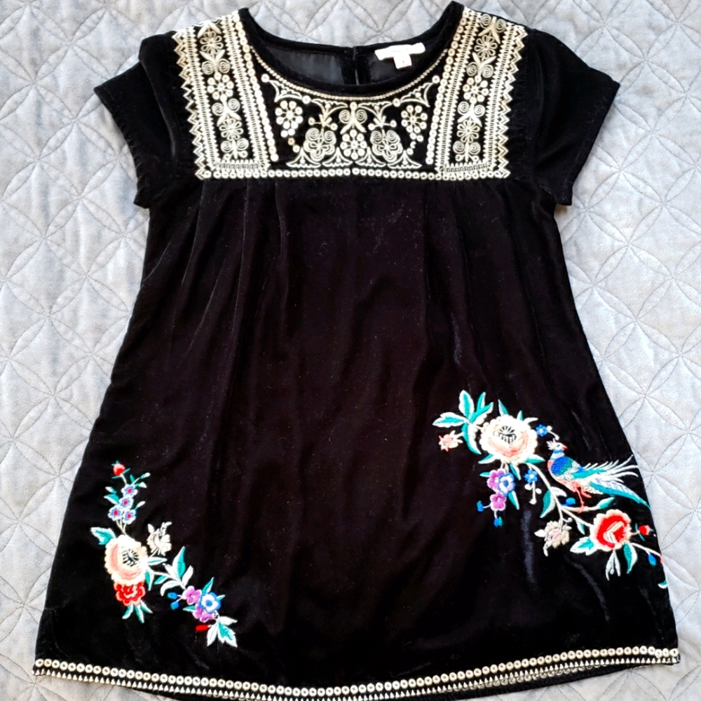 Girls Johnny Was Black Velvet Dress